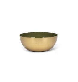 Mini Enamel Bowl - Moss Green Interior