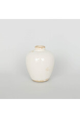 Antiqued White Ceramic Vase - small