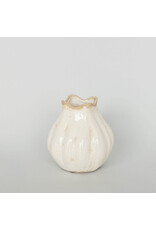 Ceramic Vase with Scalloped Edge - small