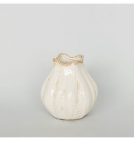 Ceramic Vase with Scalloped Edge - small
