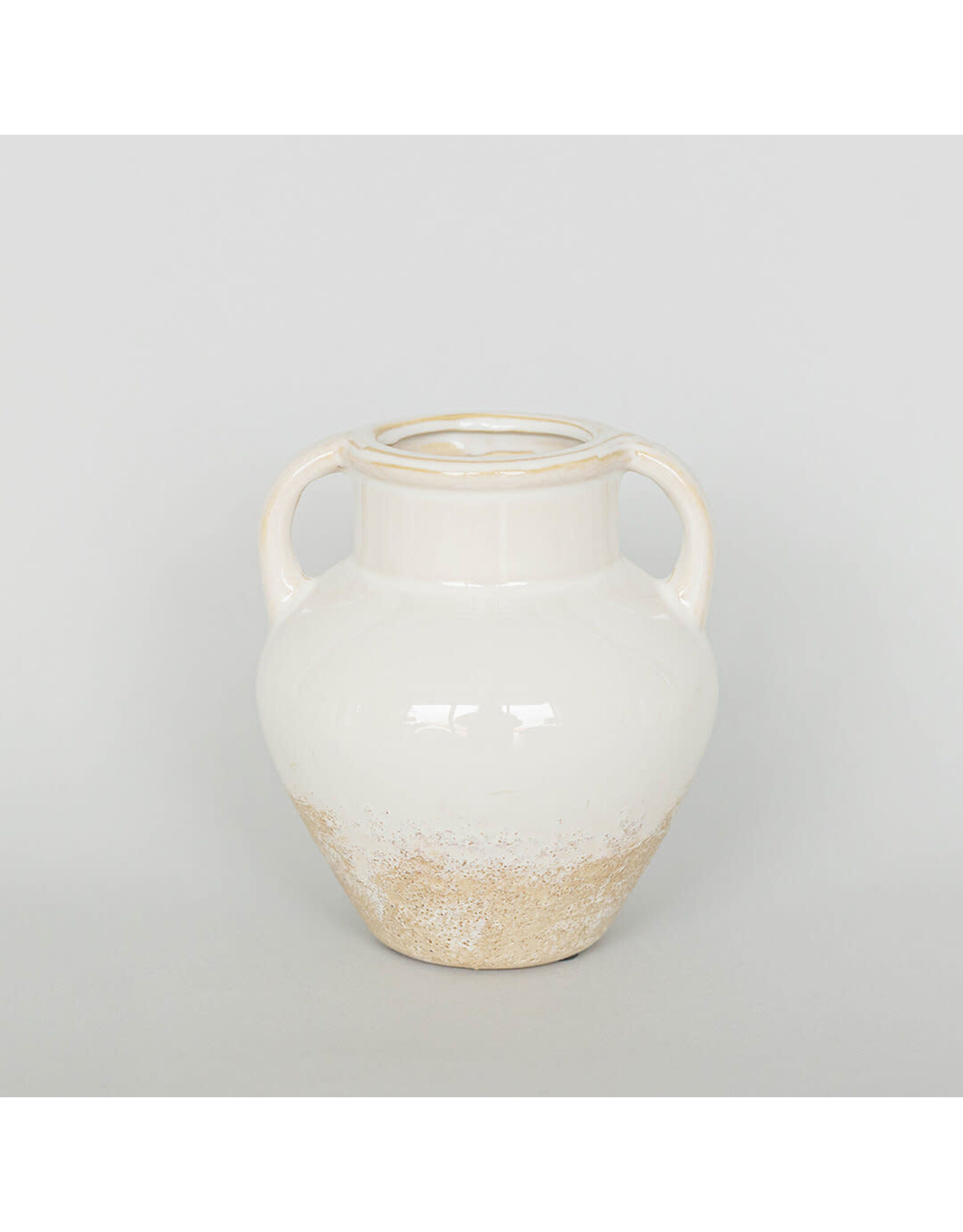 White Ceramic Vase with Handles