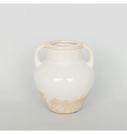 White Ceramic Vase with Handles