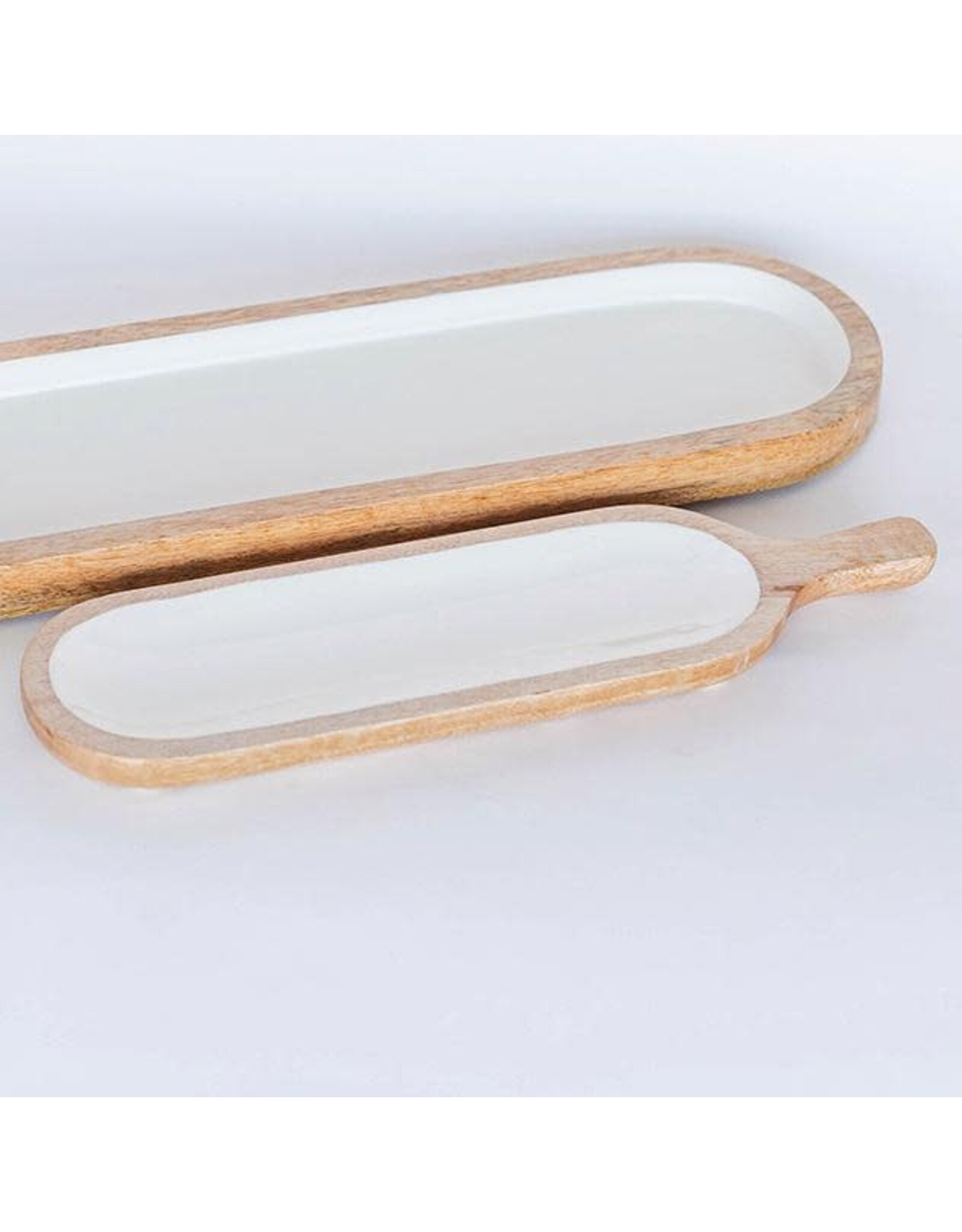 Oval Wooden Tray with Handle