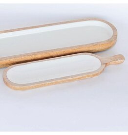 Oval Wooden Tray with Handle