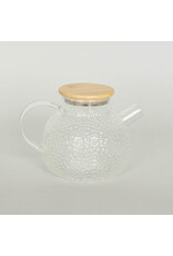 Teapot with Bamboo Lid - Frosted Pattern