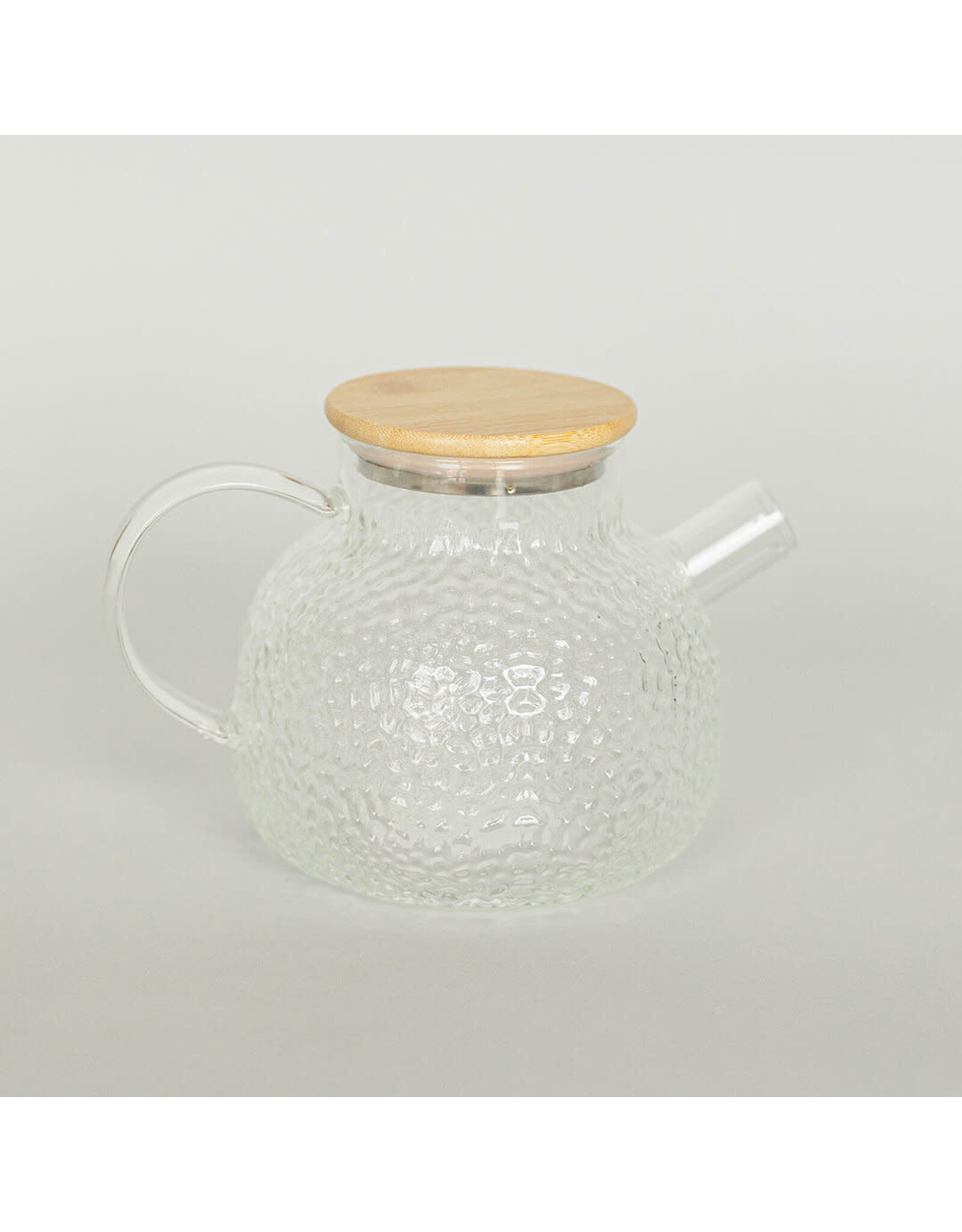 Teapot with Bamboo Lid - Frosted Pattern