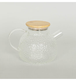 Teapot with Bamboo Lid - Frosted Pattern