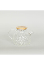 Teapot with Bamboo Lid - Diamond Pattern