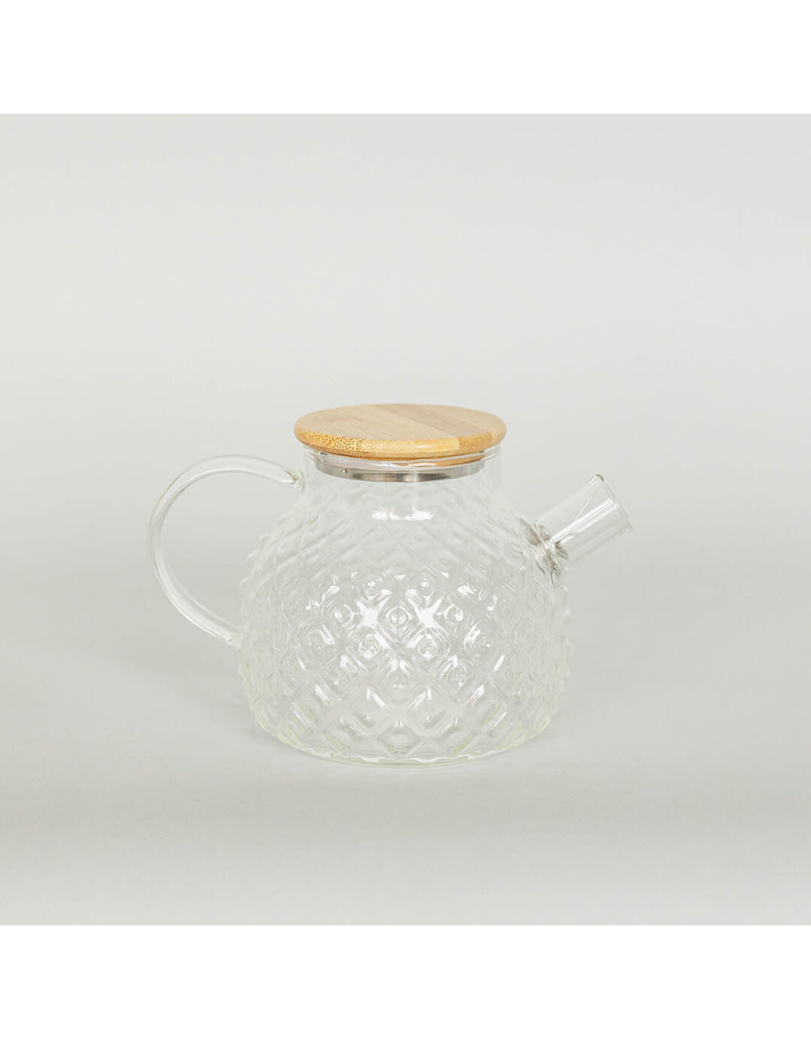 Teapot with Bamboo Lid - Diamond Pattern