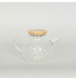 Teapot with Bamboo Lid - Diamond Pattern