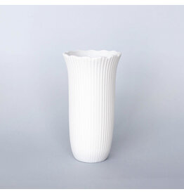 Large Scalloped Vase - Ivory