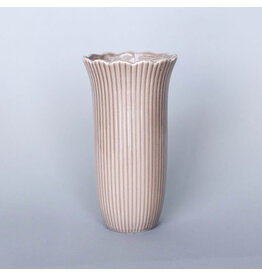 Large Scalloped Vase - Brown