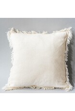 Cushion with Frayed Edges - Cream