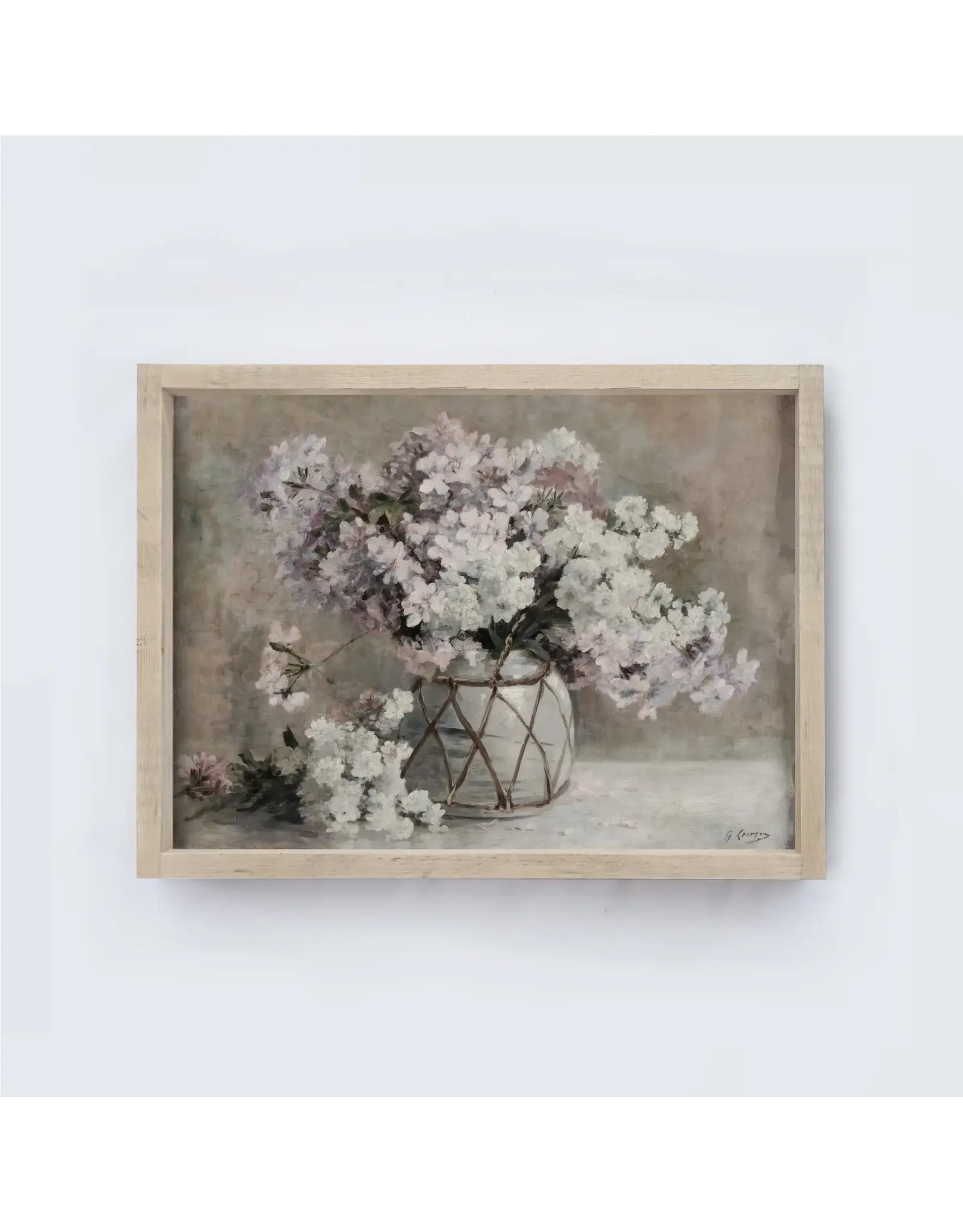 Vintage Framed Flower Art - 12X9