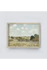 Framed Hillside Meadow Painting- 19X13