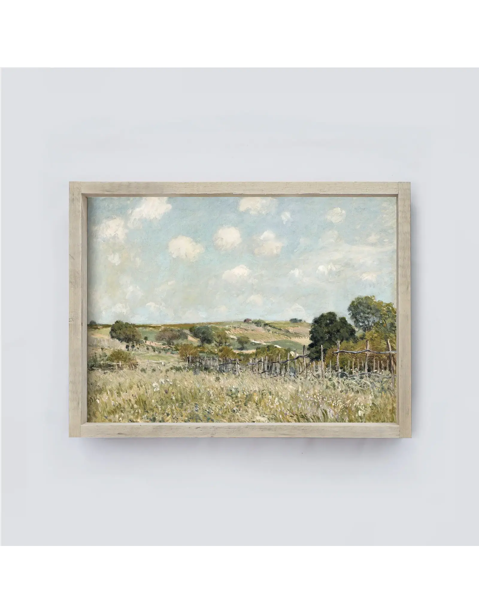 Framed Hillside Meadow Painting- 19X13