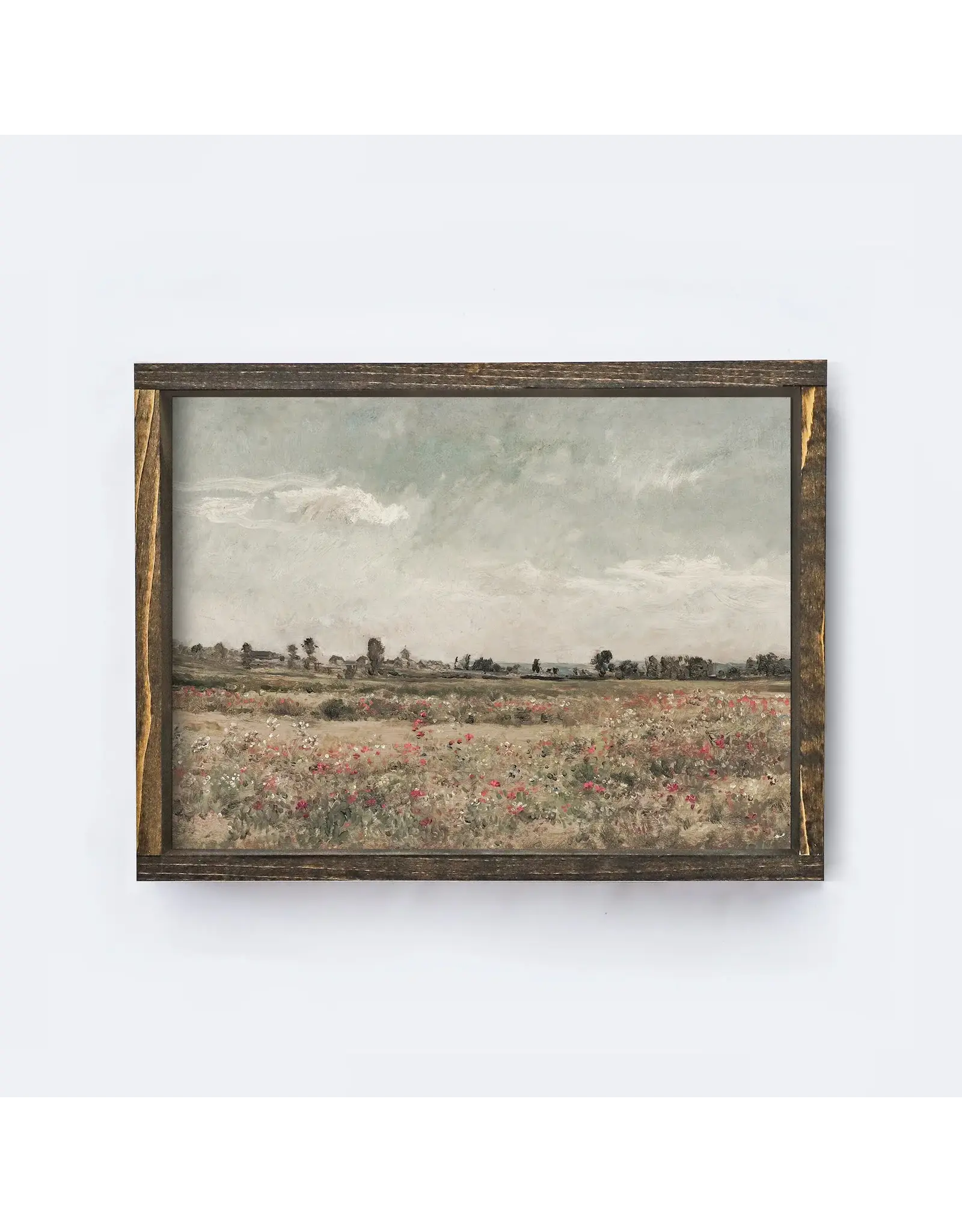 Framed Floral Ladscape Painting - 12X9