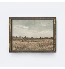 Framed Floral Ladscape Painting - 12X9