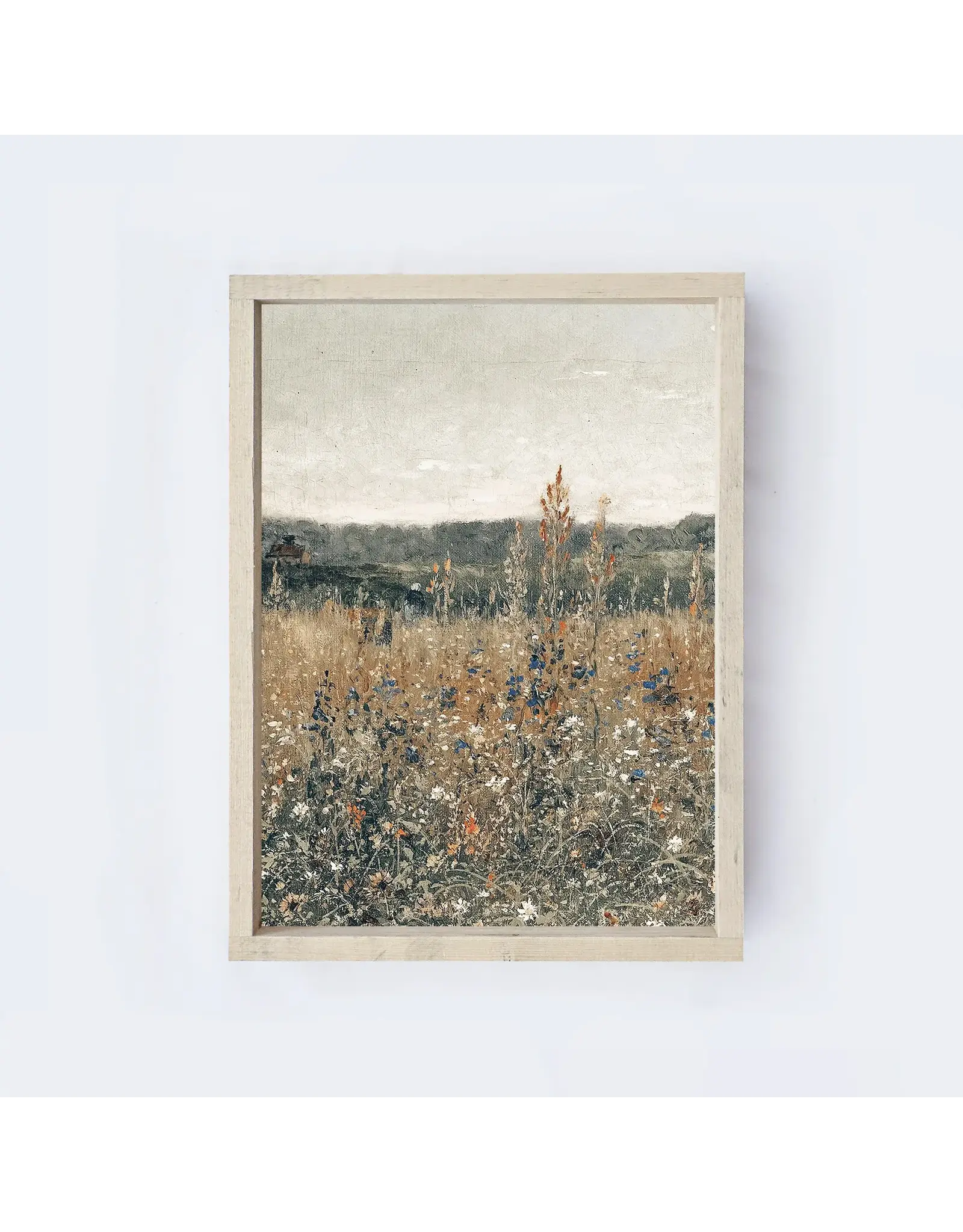 Framed Wildflower Field Painting - 19X13