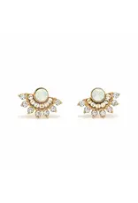 Nico Fan Earrings - White Opal