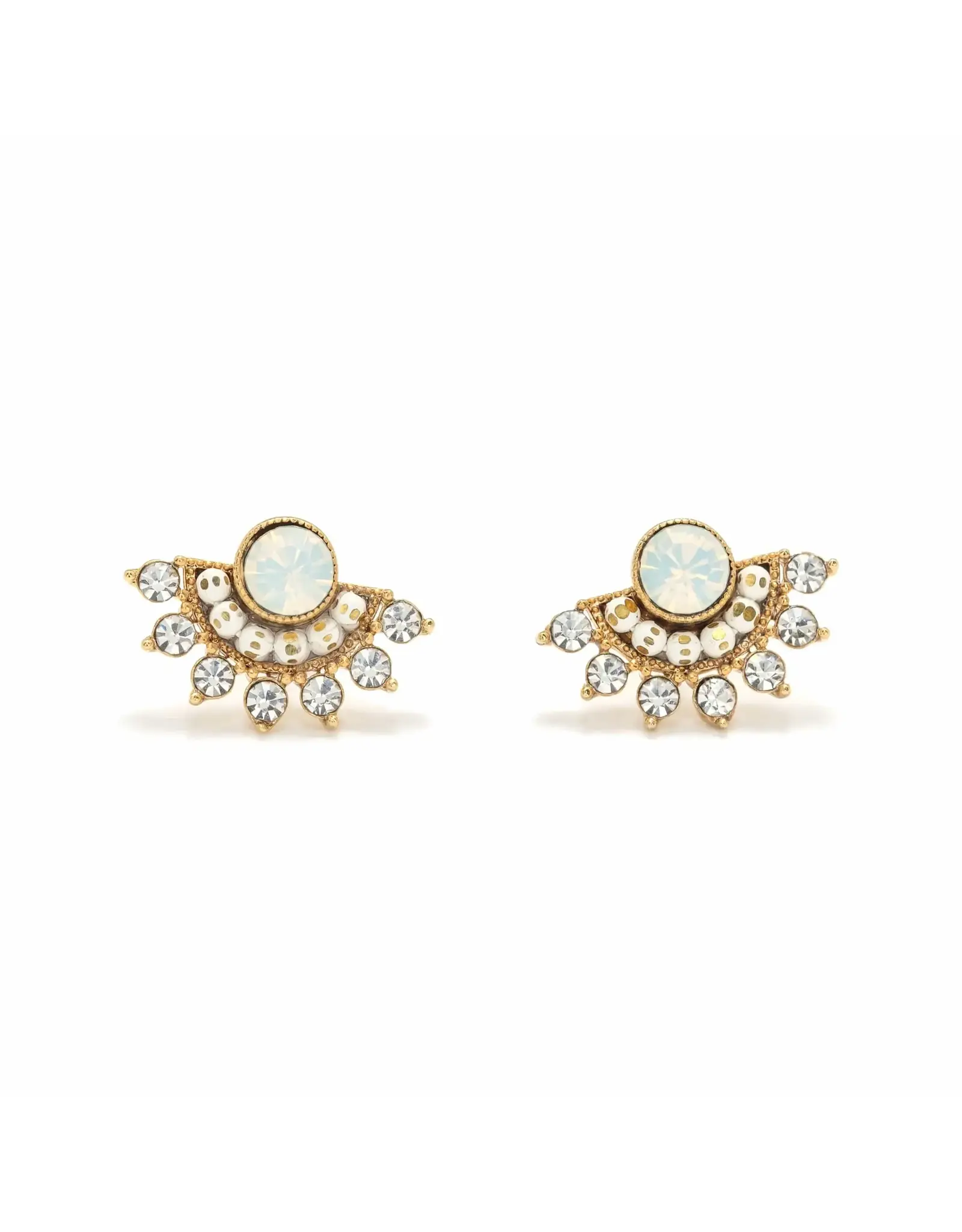 Nico Fan Earrings - White Opal