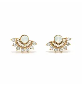 Nico Fan Earrings - White Opal