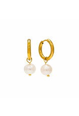Oceane Pearl Hoops - Gold