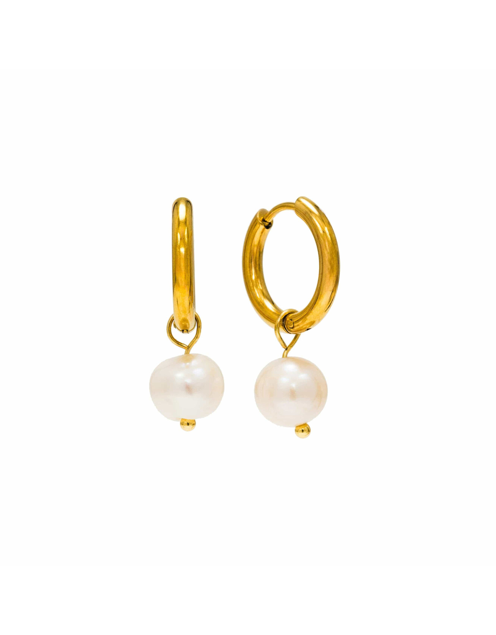 Oceane Pearl Hoops - Gold