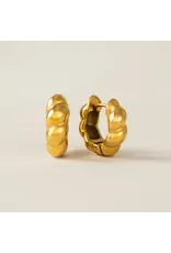 Croisssant Puff Earrings - Gold