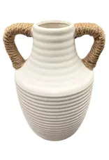 Jenere Ceramic Vase with Brown Handles