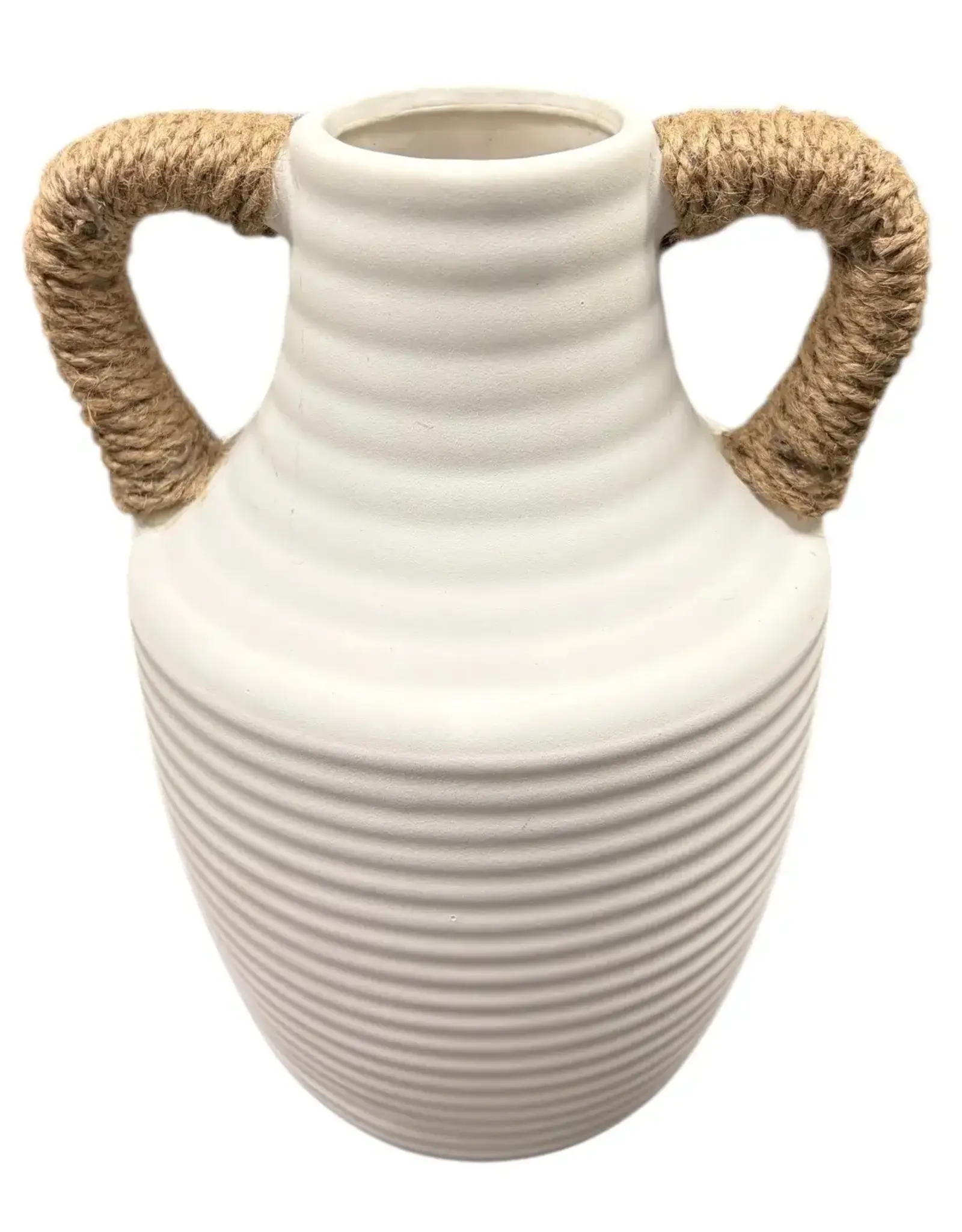 Jenere Ceramic Vase with Brown Handles