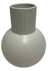 Jenere White Ceramic Rounded Vase