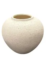 Jenere Round White Textured Vase