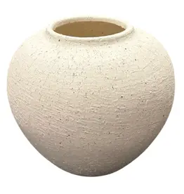 Jenere Round White Textured Vase