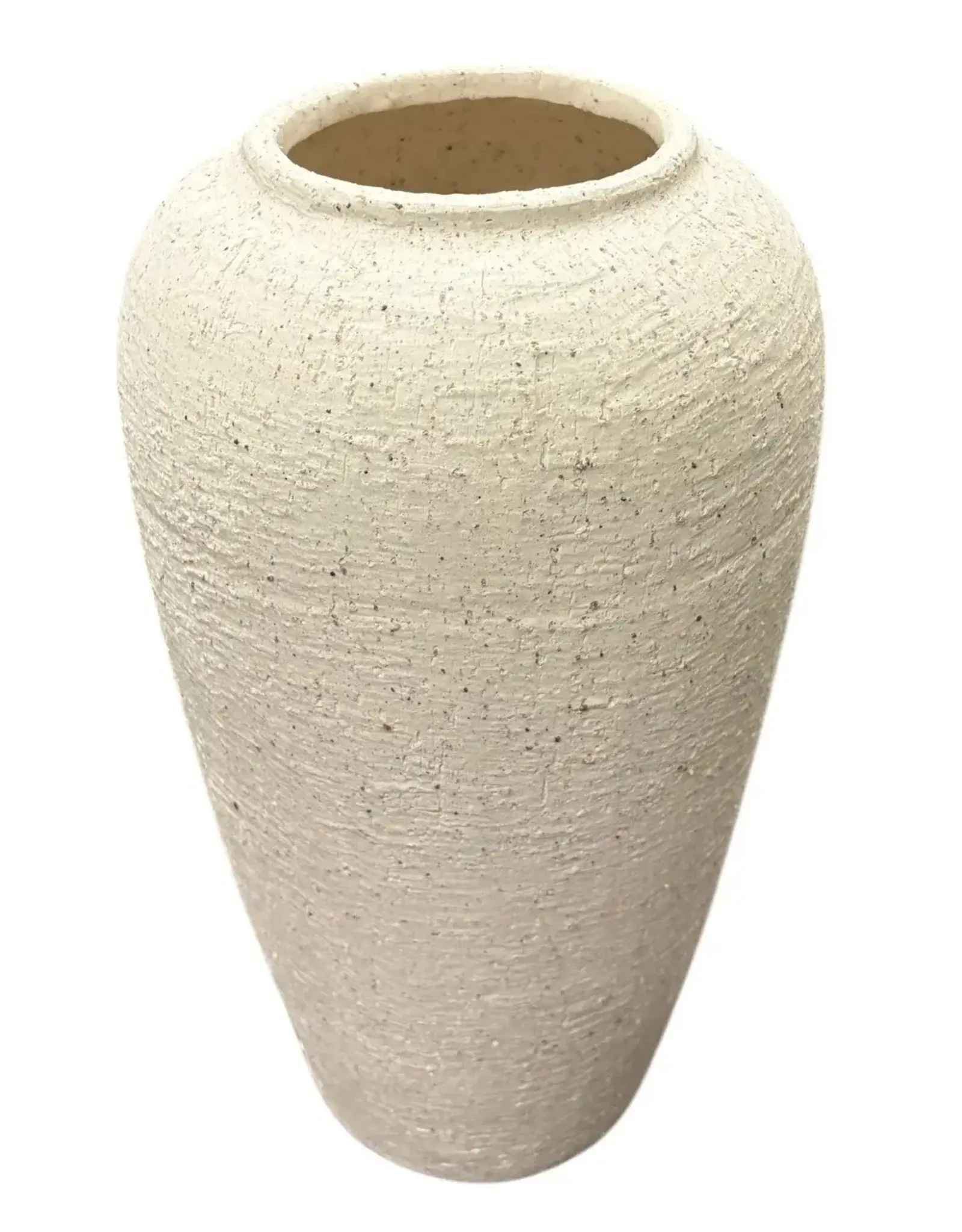 Jenere Tall White Textured Vase