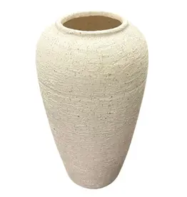 Jenere Tall White Textured Vase