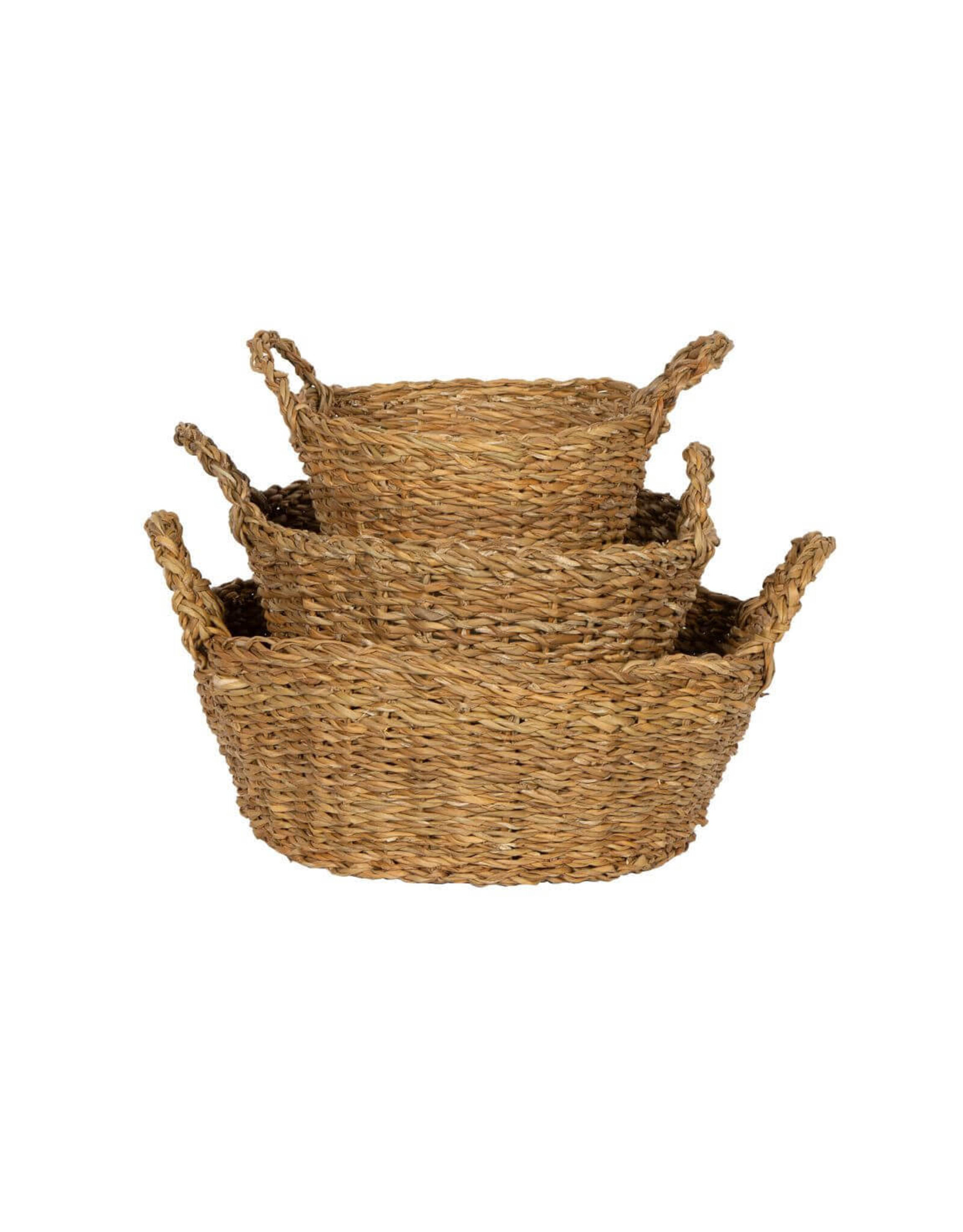 Low Round Seagrass Basket - large