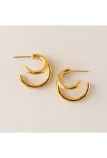 Mila Double Hoop Earrings - Gold