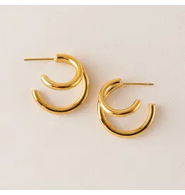 Mila Double Hoop Earrings - Gold