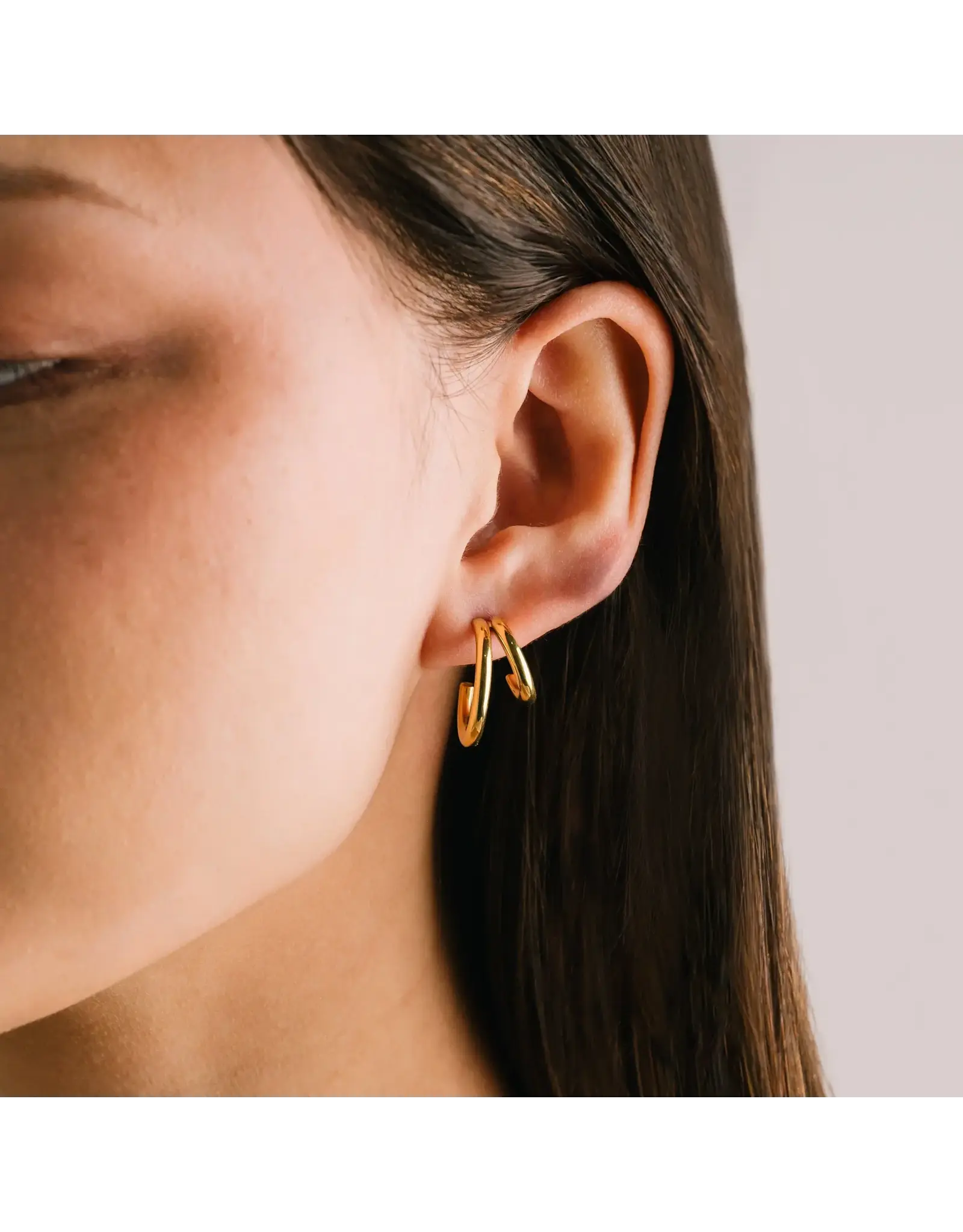Mila Double Hoop Earrings - Gold