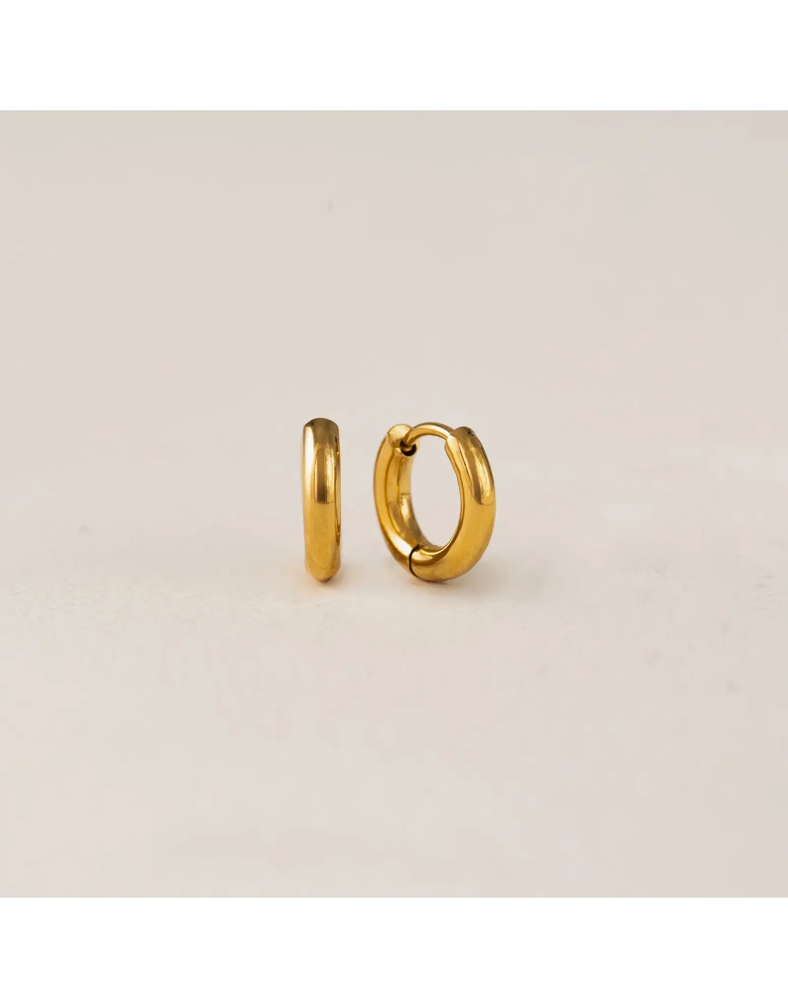 Tube 10mm Huggie Earrings - Gold