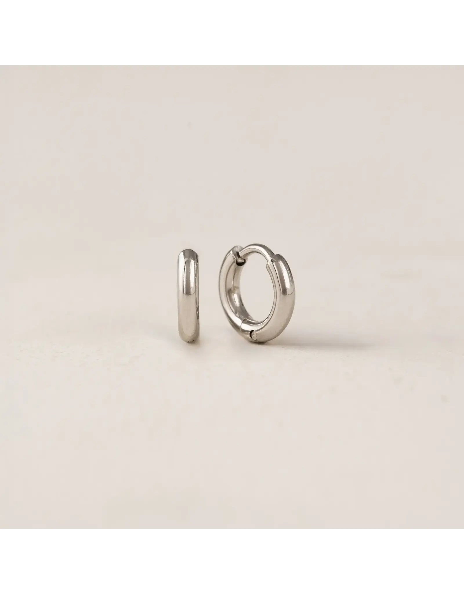 Tube 10mm Huggie Earrings - Silver