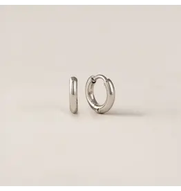 Tube 10mm Huggie Earrings - Silver