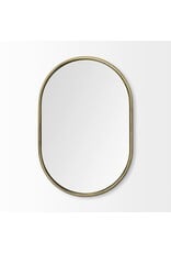 Sylvia Oval Metal Mirror - Gold