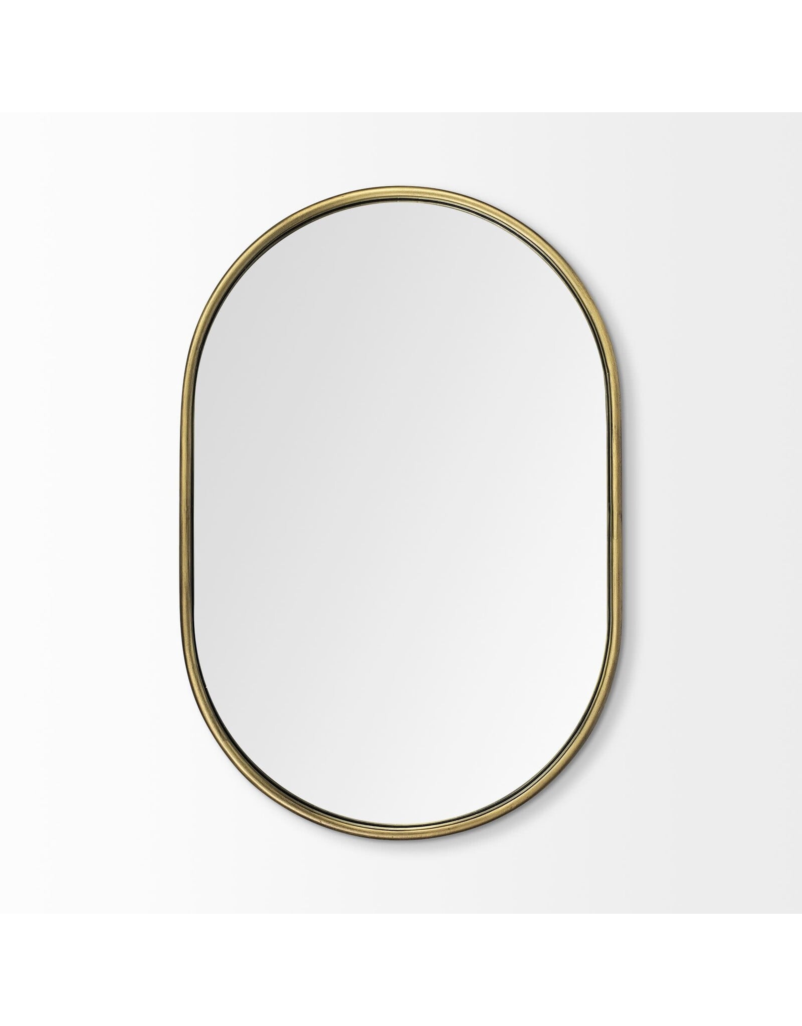 Sylvia Oval Metal Mirror - Gold
