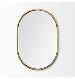 Sylvia Oval Metal Mirror - Gold