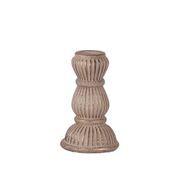 Holland Imports Cement Taper Candle Holder 3"X5" Antique Gold