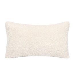 Holland Imports Cushion Faux Fur Curly 20"x12" White