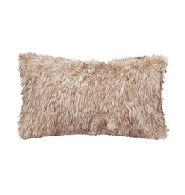 Holland Imports Cushion Faux Fur 20"x12" Light Brown