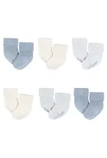 6pk Socks, 0-6months - blue